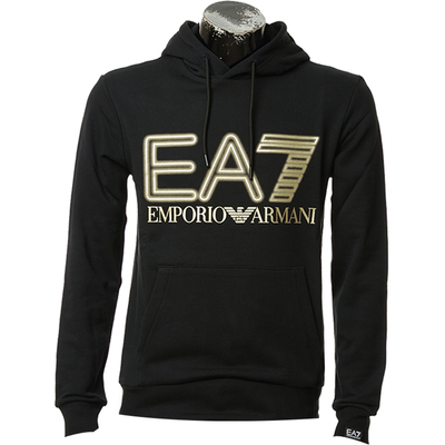 阿玛尼男士烫金连帽卫衣