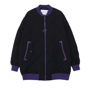 MOVEUP幻走2025冬季新款.FUN系列蝙蝠袖撞色口袋中长款羽绒服女