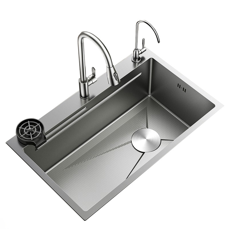 厨房洗菜盆蜂窝压纹加厚5MM水槽大单槽304不锈钢家用洗碗槽洗菜池