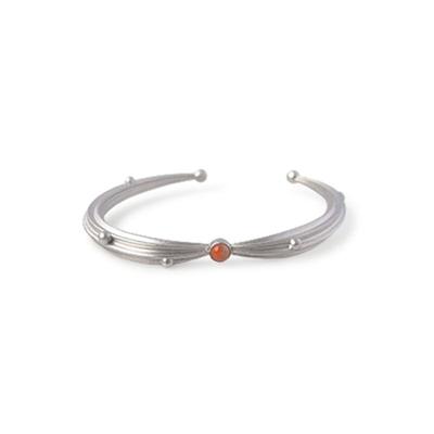 凹凸纹钉珠宝石手镯铜镀金