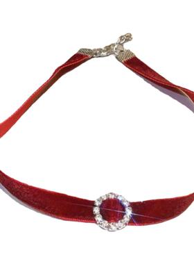 女超仙少女心短款玫瑰花蝴蝶项圈