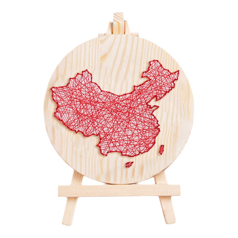 红色爱国钉子绕线画diy材料包