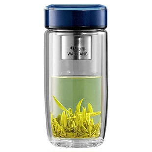 万象500ml双层高硼硅鹅蛋水杯玻璃杯大容量泡茶男家用耐高温杯子