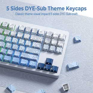 原厂侧刻键帽PBT创意个性 青花瓷 透光键帽客制化 等高线 XVX