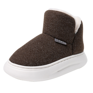 棉拖鞋女冬季包跟加绒防滑厚底毛毛月子自习居家室内外穿高帮棉鞋