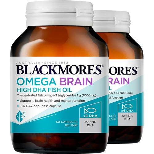 BLACKMORES澳佳宝 Fish Oil 1000mg深海鱼油胶囊60粒*2瓶