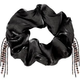 shes茜子轻奢光泽感手工串珠长流苏大肠发圈高级感马尾发绳女头花