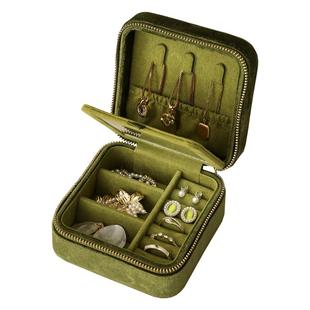 丝绒带镜便携首饰盒收纳盒旅行耳环项链戒指盒高档精致2025年新款