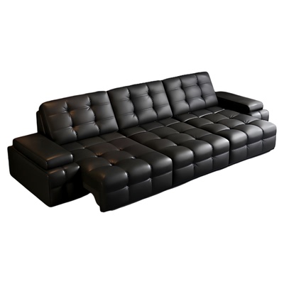 意式轻奢劳伦斯真皮伸缩电动沙发