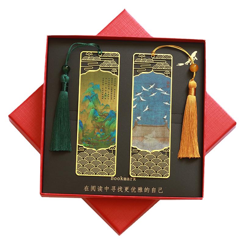 金属文创书签国潮名画纪念品创意