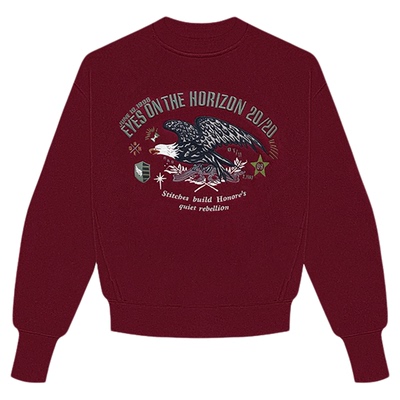 鹰击俱乐部圆领刺绣加绒宽松卫衣