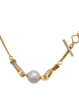 欧美小众简约百搭单个珍珠项链女