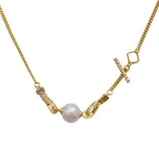 欧美小众简约高级感单颗天然珍珠项链ins简约百搭叠加颈链锁骨链