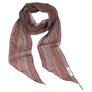 日系棉麻条纹细长围巾女2025新款高级感复古长条丝巾围巾脖颈装饰