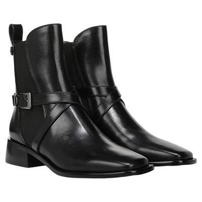 SAM EDELMAN山姆爱德曼冬新皮带扣方头粗跟切尔西短靴女TANNER