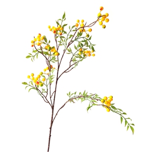 发财果黄色马桑果仿真果实树枝折中主义艺术装饰摆件仿真绿植植物