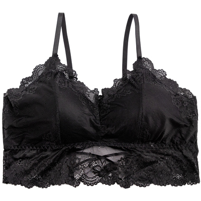 大码蕾丝交叉美背无钢圈聚拢文胸