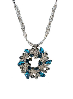 复古精致水晶花朵项链百搭配饰