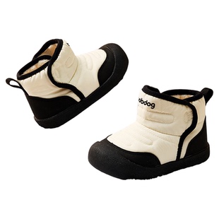 巴布豆宝宝棉鞋学步鞋冬季加绒大棉儿童雪地靴男童童鞋婴儿鞋子