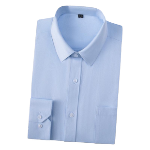 建行工作服男夏季建设银行长袖衬衫蓝色银行衬衣工服职业正装制服