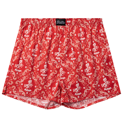 阿罗裤宽松红色平角内裤男本命年