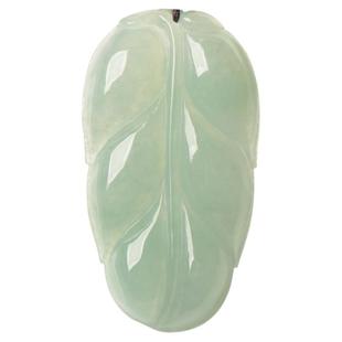 天然缅甸A货翡翠玉叶子吊坠男女款金枝玉叶项链挂件珠宝玉石证书