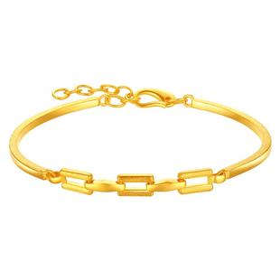 潮宏基缔结黄金手镯环环相扣足金手链女结婚三金礼物时尚 计价 H