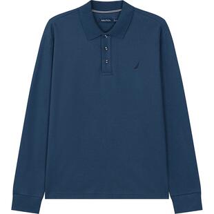 NAUTICA/诺帝卡男装春秋款亲肤柔软全棉休闲多色长袖POLO衫KO4302