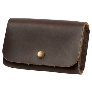 没有名字手作商务名片夹男式简约大容量牛皮卡片收纳盒女式零钱夹