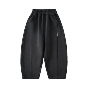 男童加绒弯刀裤子运动裤卫裤2025秋冬新款儿童加绒加厚保暖休闲裤