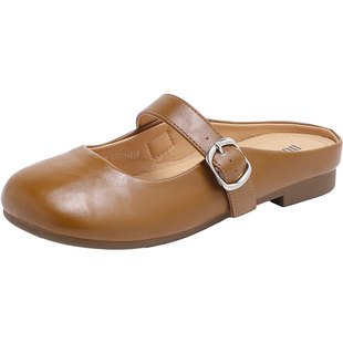 大东女鞋勃肯鞋2026春季新款法式复古玛丽珍鞋平底扣饰圆头单鞋子