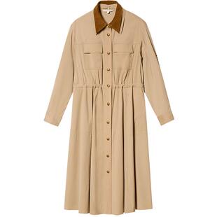 PSALTER诗篇双层领风衣式收腰落肩式衬衣连衣裙2025春款