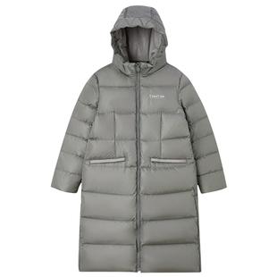 【90羽绒】eland kids衣恋童装女童排骨羽绒服冬季连帽长款外套