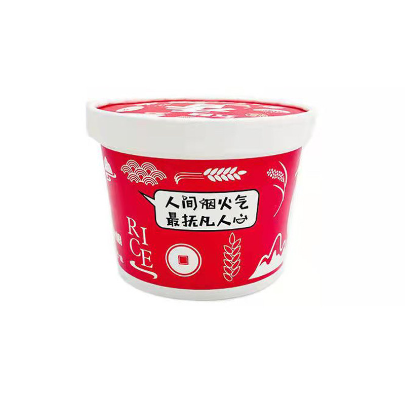 牛皮纸粥桶打包盒一次性餐盒定制
