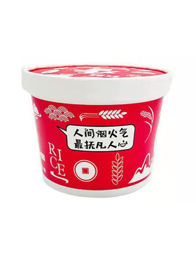 牛皮纸粥桶打包盒一次性餐盒定制