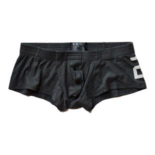 D.M男内裤 性感纯色四角裤纽扣激凸囊袋字母20螺纹莫代尔人棉平角