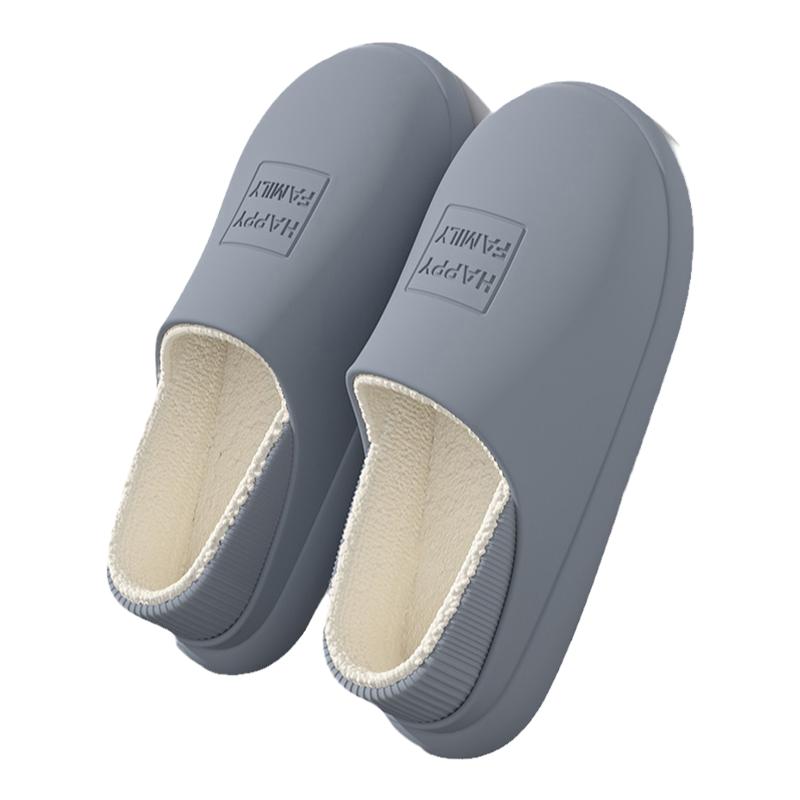 防水棉拖鞋男士冬季室内居家加绒保暖防滑厚底外穿包跟情侣棉鞋女