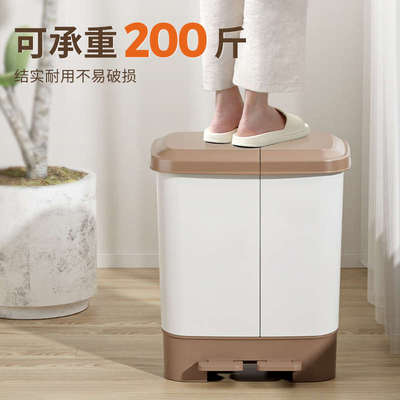 厨房垃圾桶分类脚踏式有带盖家用二合一厨余专用大容量大号高颜值
