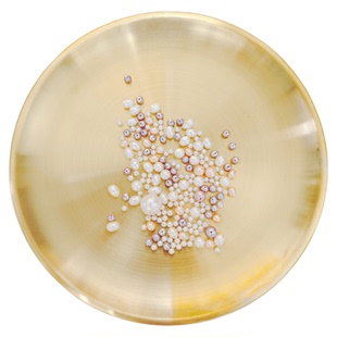 天然诸暨强光近正圆238mm真珍珠打大孔diy手项链材料散装粒裸散珠