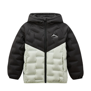雪中飞儿童羽绒服2025新款男女童短款轻薄中大童拼接保暖时尚外套