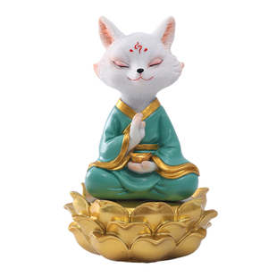 狐黄大仙真身摆件东北五大仙供桌面堂口九尾狐狸办公室家居装饰品