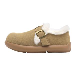 回力勃肯鞋加绒女鞋2026冬季新款保暖毛毛鞋子厚底雪地靴大头棉鞋