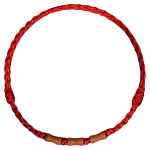 普陀山老桃木上岸竹节朱砂红绳手链本命年转运手串去霉运护身手绳