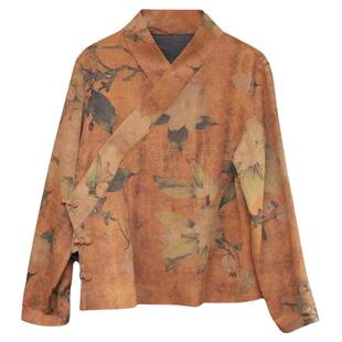 心之所向 真丝绢纺香云纱短上衣中式复古国风衬衣交领原创定制女