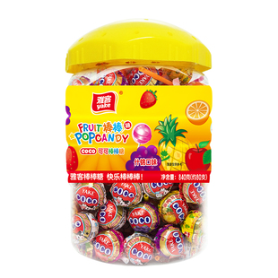 雅客COCO棒棒糖840g桶装集锦装水果什锦口味儿童零食年货年糖送人