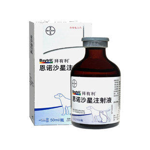 拜有利恩诺沙星注射液犬猫消炎药泌尿生殖产后消炎支原体德国拜耳