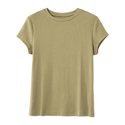 Sue.M 螺纹圆领显瘦正肩短袖26春wan能打底t恤女佰搭神器不易变形