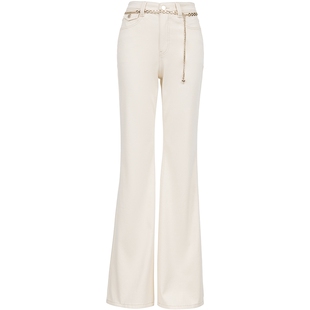 ONLY2026春季新款加绒链条提臀约克线绵羊毛喇叭裤牛仔裤女