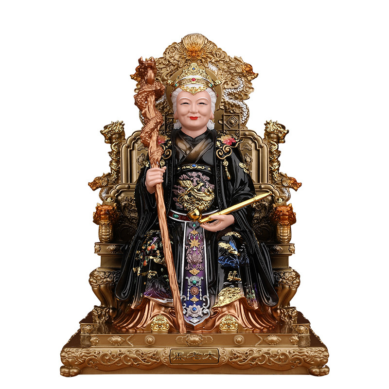 黑老太太神像黑妈妈奶奶像体真身家用供奉树脂佛像摆件四大家族像