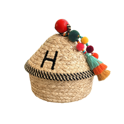 Homeside彩色球球收纳筐可爱手工编织储物盒零食杂物收纳桶礼物篮